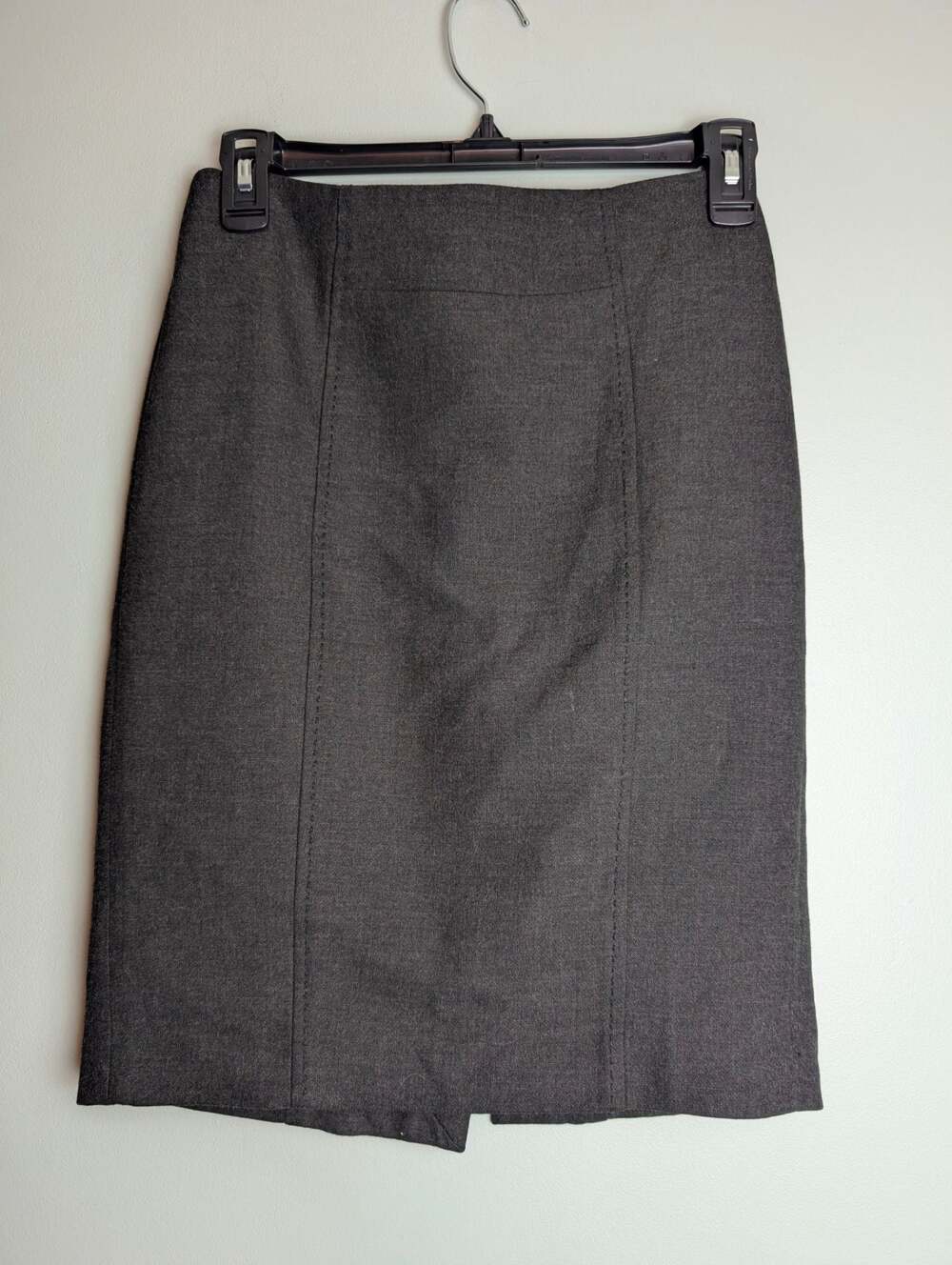 LOFT Petites Gray Panel Back Kick Pleat Pencil Skirt Size 00P